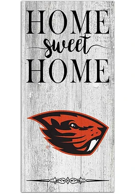 Oregon State Beavers Home Sweet Home Whitewashed Sign - Orange