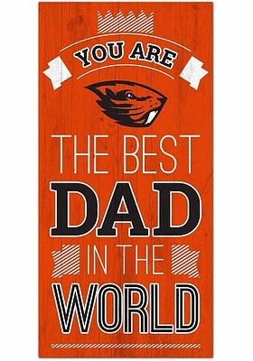 Oregon State Beavers Best Dad in the World Sign - Orange