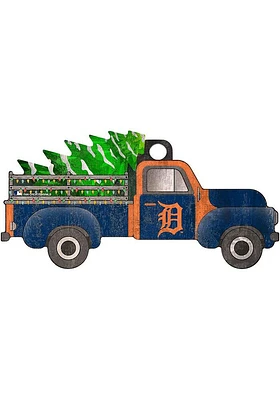 Detroit Tigers Christmas Truck Ornament - Blue