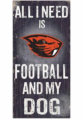 Oregon State Beavers Football and My Dog Sign - Orange