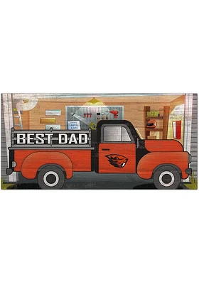 Oregon State Beavers Best Dad Truck Sign - Orange