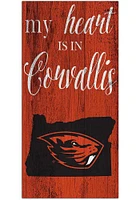 Oregon State Beavers My Heart State Sign - Orange