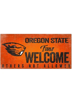Oregon State Beavers Fans Welcome 6x12 Sign - Orange