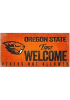 Oregon State Beavers Fans Welcome 6x12 Sign - Orange