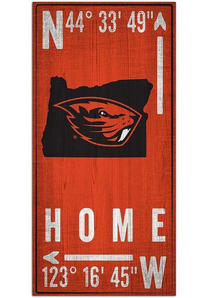 Oregon State Beavers Coordinate Sign - Orange
