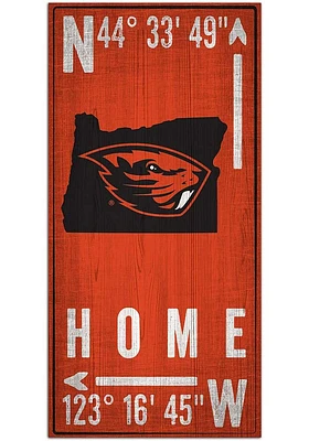 Oregon State Beavers Coordinate Sign - Orange