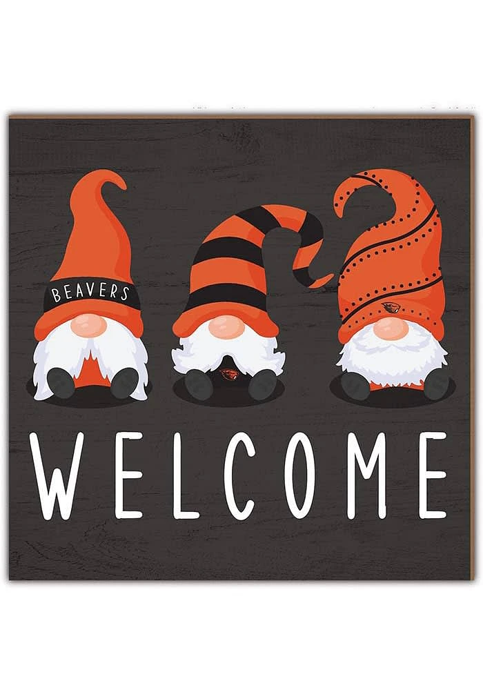 Oregon State Beavers Welcome Gnomes Sign - Orange
