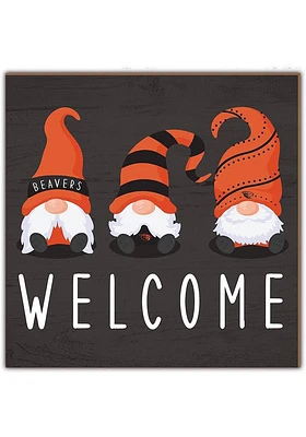 Oregon State Beavers Welcome Gnomes Sign - Orange