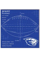 Oregon State Beavers Ball Blueprint Sign - Orange