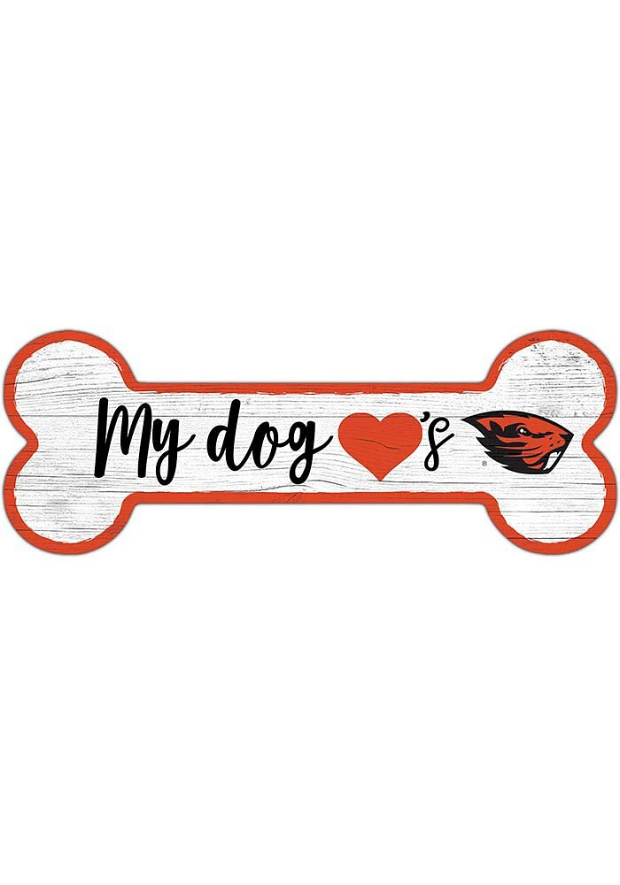 Oregon State Beavers Dog Bone 6x12 Sign - Orange