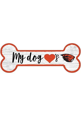 Oregon State Beavers Dog Bone 6x12 Sign - Orange