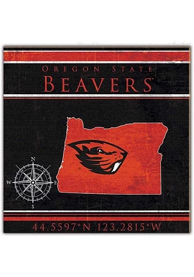Oregon State Beavers Coordinates Sign - Orange