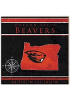 Oregon State Beavers Coordinates Sign - Orange