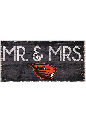 Oregon State Beavers Mr and Mrs Sign - Orange