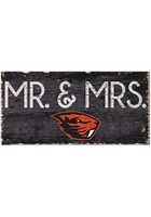 Oregon State Beavers Mr and Mrs Sign - Orange