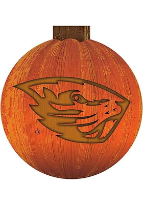 Oregon State Beavers Halloween Pumpkin Sign - Orange