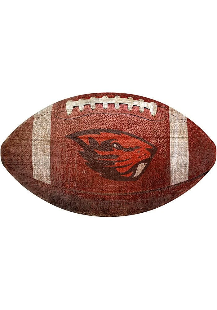 Oregon State Beavers Baseball Shaped Sign - Orange