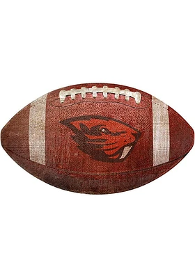 Oregon State Beavers Baseball Shaped Sign - Orange