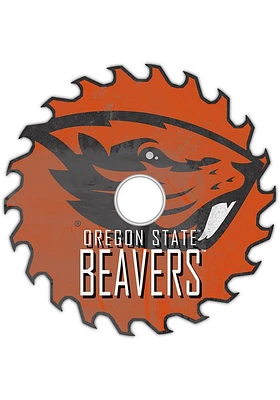 Oregon State Beavers Rust Circular Saw Sign - Orange