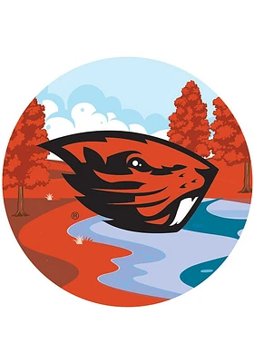 Oregon State Beavers Landscape Circle Sign - Orange