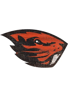 Oregon State Beavers Team Logo 8 Inch Cutout Sign - Orange