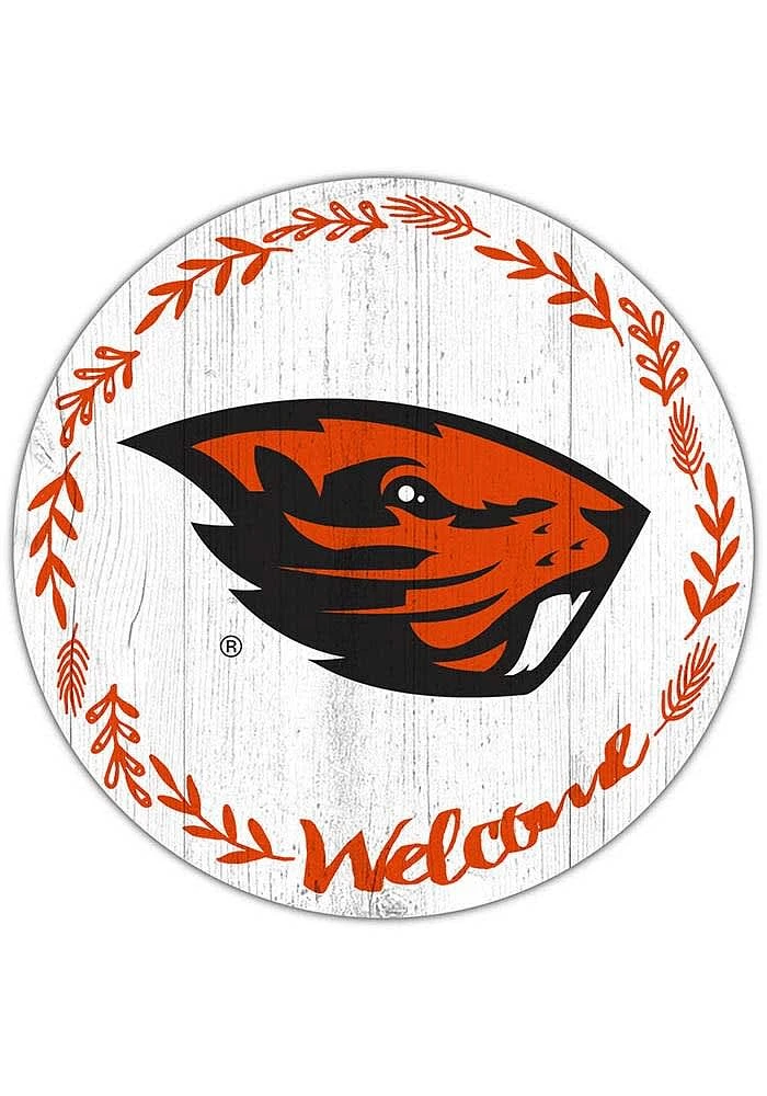 Oregon State Beavers Welcome Circle Sign - Orange