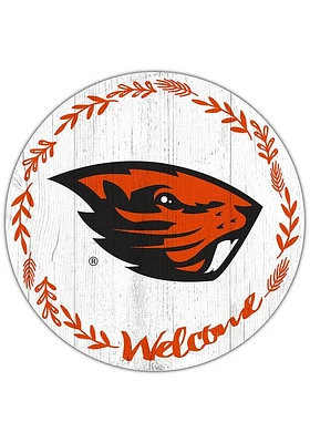 Oregon State Beavers Welcome Circle Sign - Orange