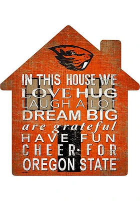 Oregon State Beavers 12 inch House Sign - Orange