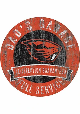 Oregon State Beavers Dads Garage Sign - Orange