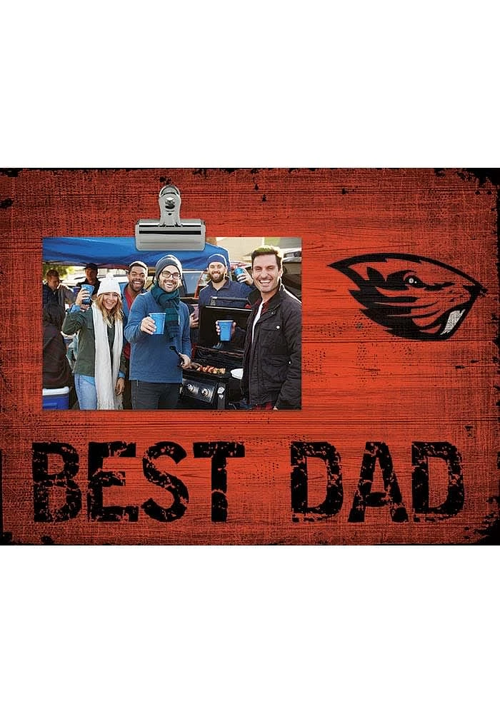 Oregon State Beavers Best Dad Clip Picture Frame - Orange
