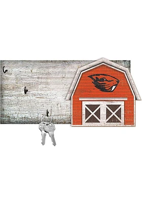 Oregon State Beavers Team Barn Key Holder Sign - Orange