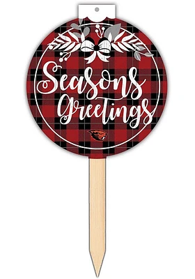 Oregon State Beavers Seasons Greetings Sign - Orange