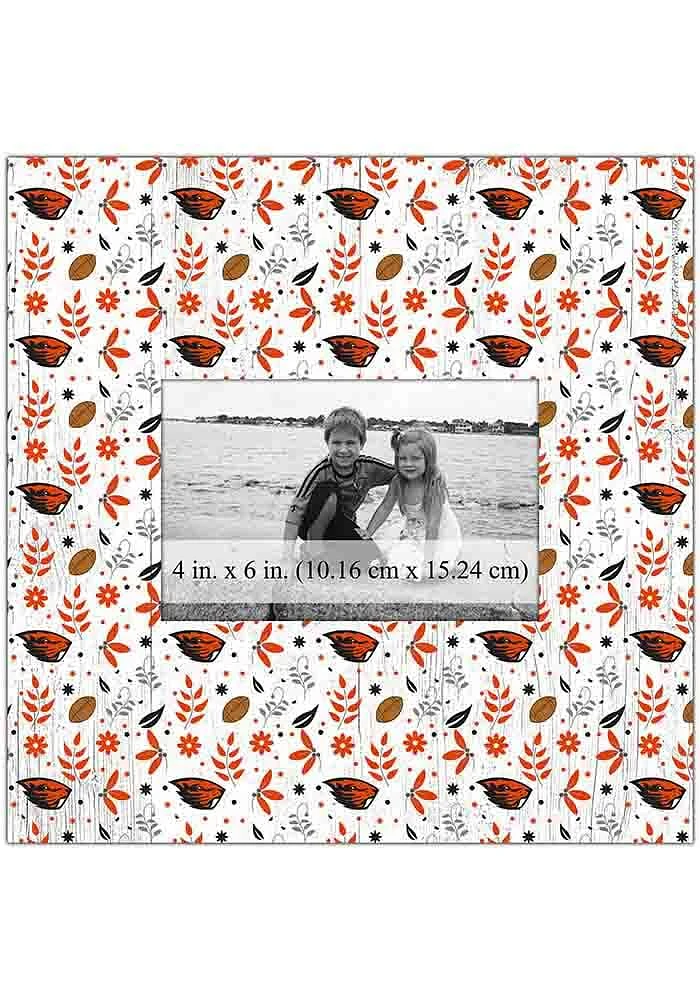 Oregon State Beavers Floral Pattern Picture Frame - Orange