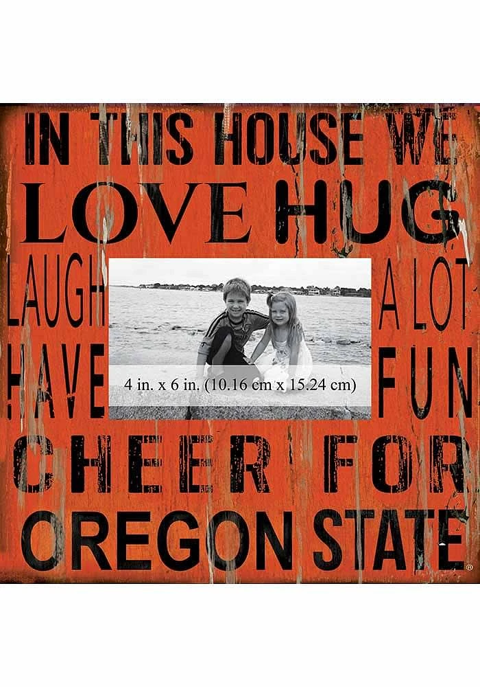 Oregon State Beavers In This House 10x10 Picture Frame - Orange