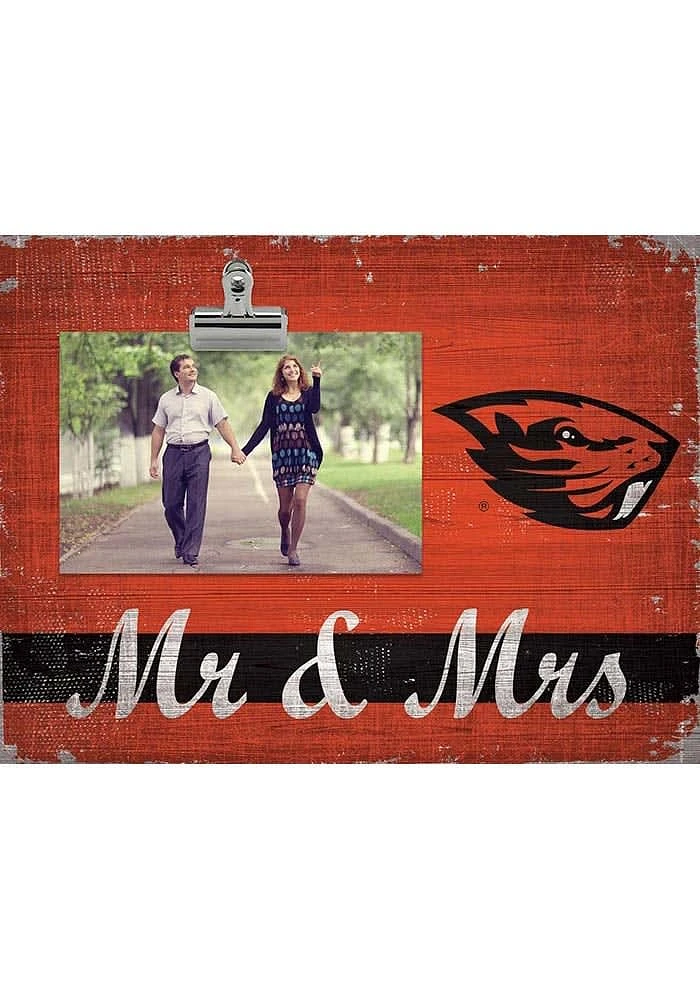 Oregon State Beavers Mr and Mrs Clip Picture Frame - Orange