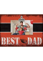 Oregon State Beavers Best Dad Striped Clip Picture Frame - Orange