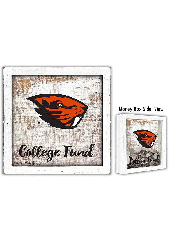 Oregon State Beavers College Fund Box Sign - Orange