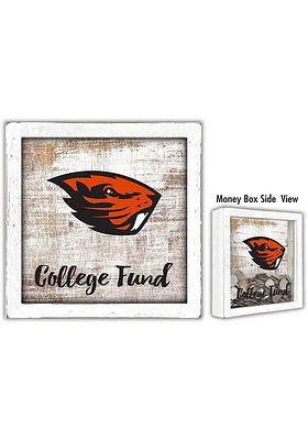 Oregon State Beavers College Fund Box Sign - Orange