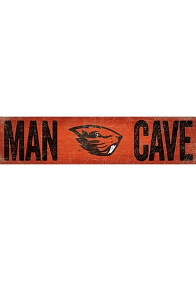Oregon State Beavers Man Cave 6x24 Sign - Orange