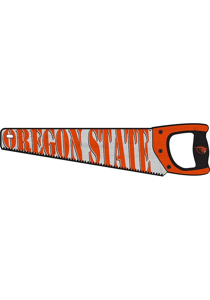 Oregon State Beavers Wood Handsaw Sign - Orange
