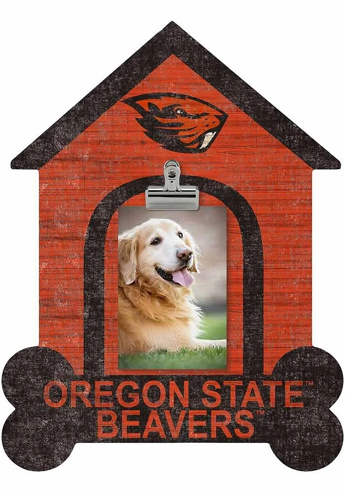Oregon State Beavers Dog Bone House Clip Picture Frame - Orange
