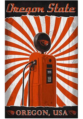 Oregon State Beavers Retro Pump Location Sign - Orange