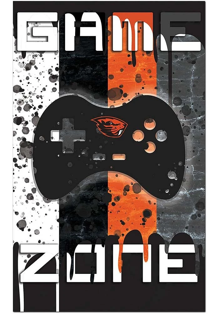 Oregon State Beavers Grunge Game Zone Sign - Orange