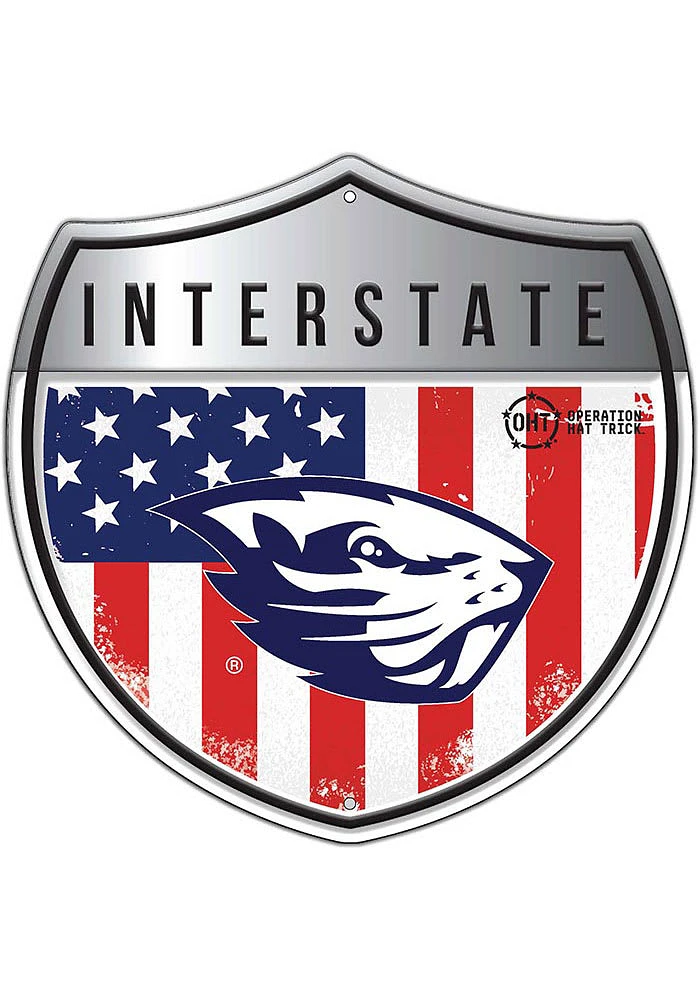 Oregon State Beavers 24in Americana Interstate Sign - Orange