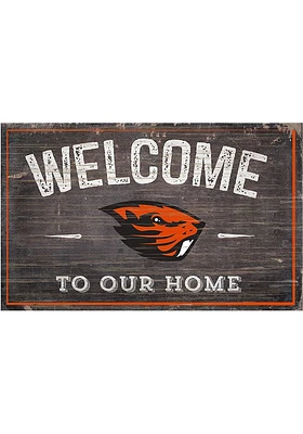 Oregon State Beavers Welcome to our Home Sign - Orange