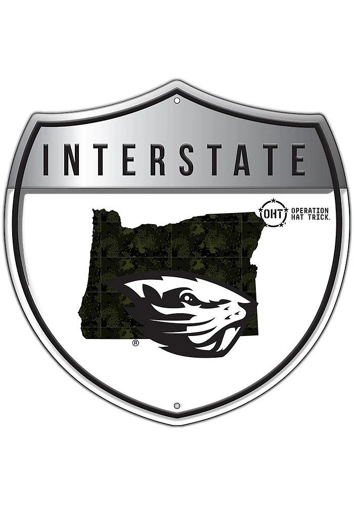Oregon State Beavers 24in OHT Camo Interstate Sign - Orange