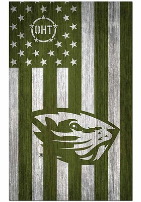 Oregon State Beavers 11x19 OHT Military Flag Sign - Orange