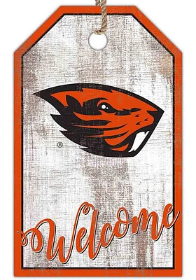 Oregon State Beavers Welcome Team Tag Sign - Orange