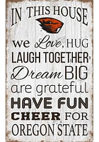 Oregon State Beavers In This House 11x19 Sign - Orange