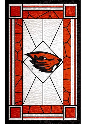 Oregon State Beavers Stained Glass Sign - Orange